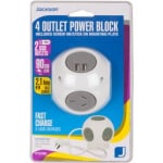 Jackson 4 Outlet Power Block With 2 USB Ports Grey