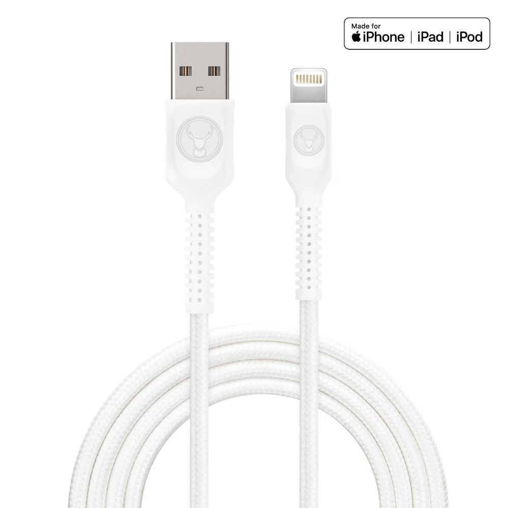 Bonelk Long-Life Easy-Grip USB-A to Lightning Cable (2m) White