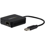 StarTech USB 2.0 to Fiber Optic Converter - Open SFP Adapter Black