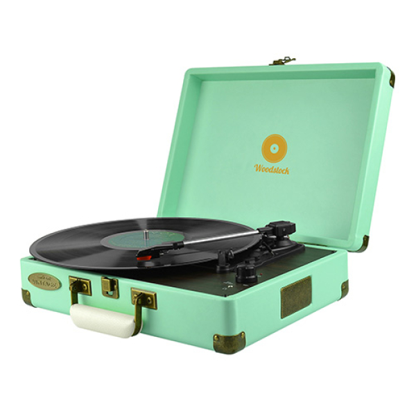 Mbeat Woodstock Retro Turntable Player Tiffany Blue