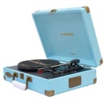 Mbeat Woodstock II Vintage Turntable Player with BT Receiver & Transmitter Blue