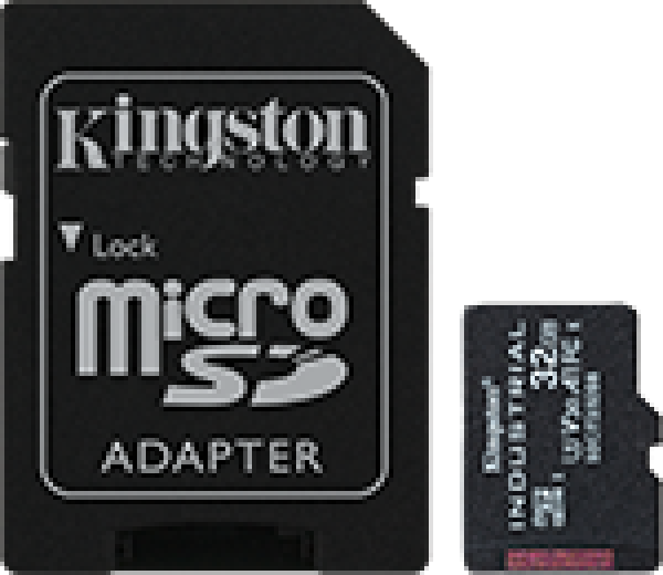 Kingston 32GB microSDHC Industrial C10 A1 PSLC Card + SD Adapter