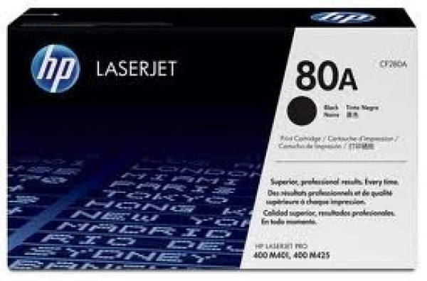 HP  80a Black Toner 2700 Page Yield For CF280A