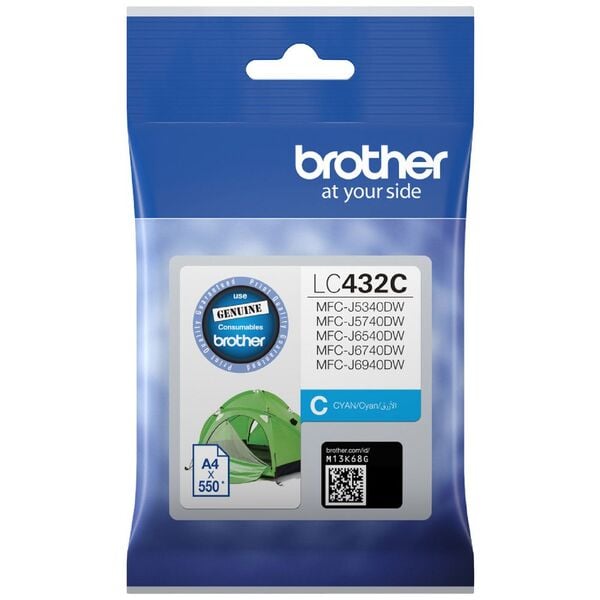 Brother LC432C Cyan Ink Cartridge 550 Pages