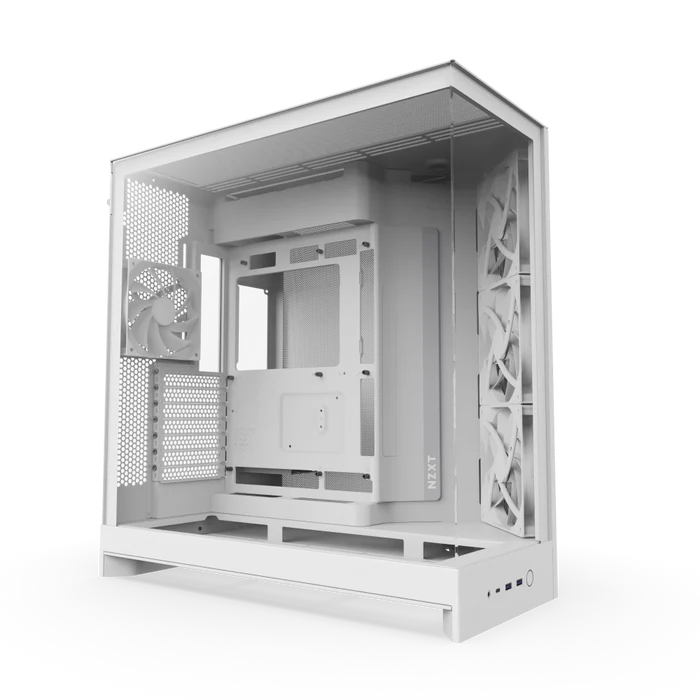 NZXT H9 Flow Tempered Glass Mid-Tower E-ATX Case White