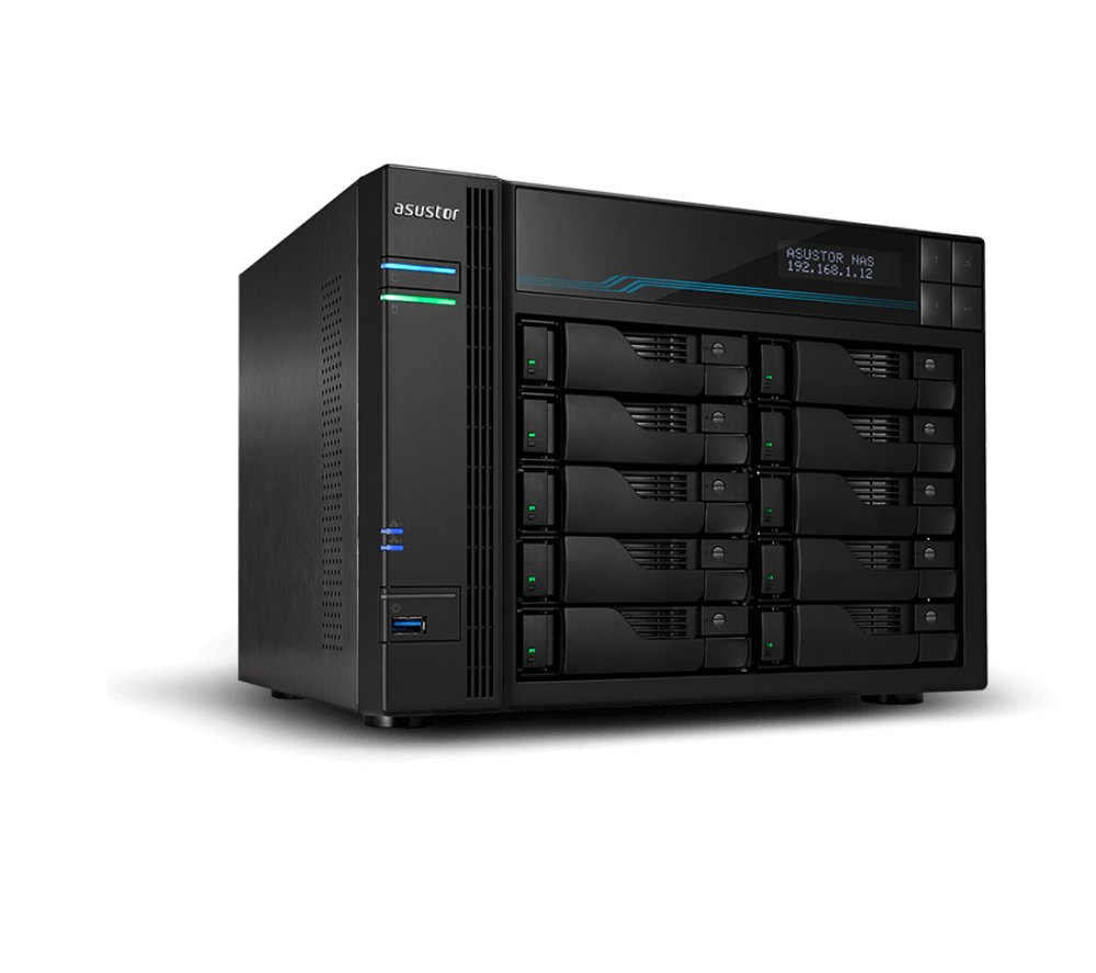 ASUSTOR Lockerstor 10 AS6510T 10-Bay NAS Atom C3538 Quad-Core 8GB DDR4 8TB HDD