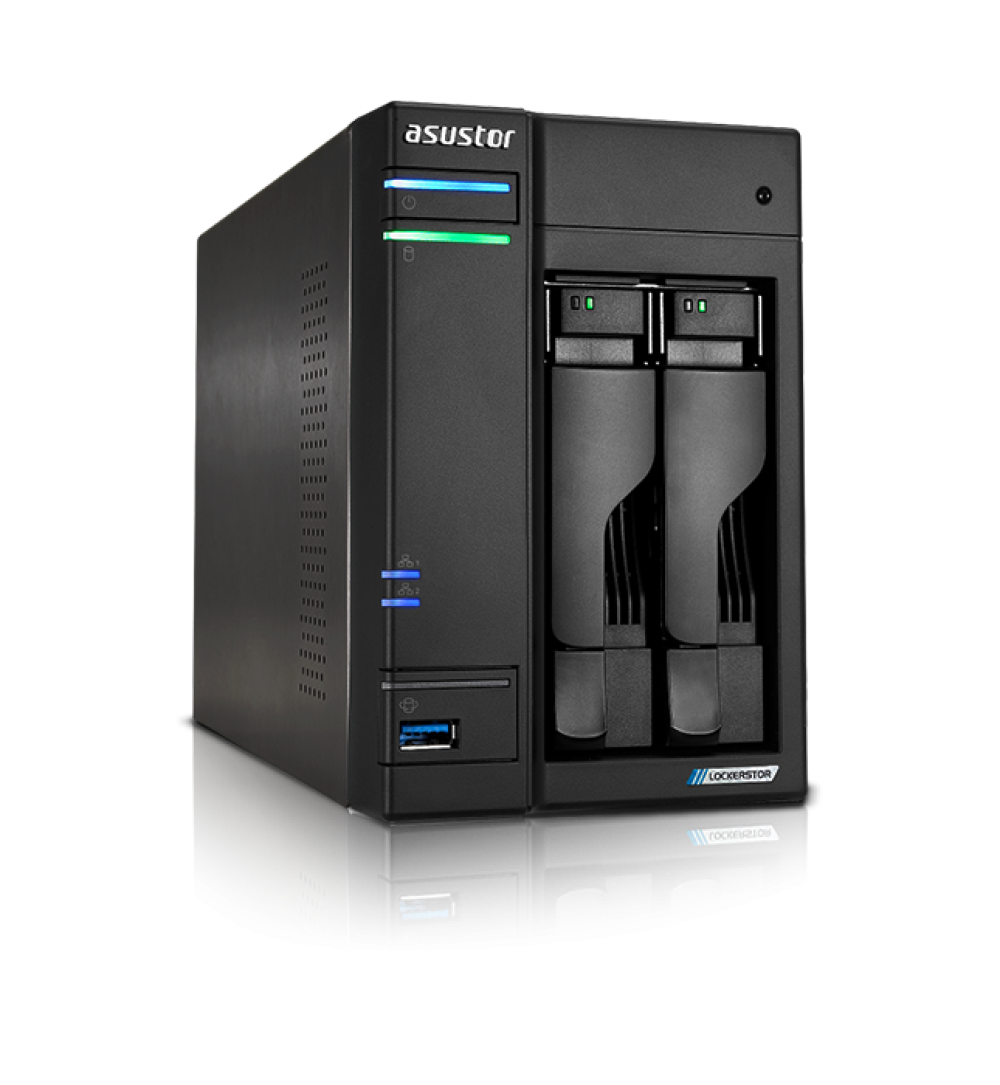 ASUSTOR Lockerstor 2 Gen2 AS6702T 2-Bay NAS Celeron N5105 Quad-Core 4GB DDR4 Diskless