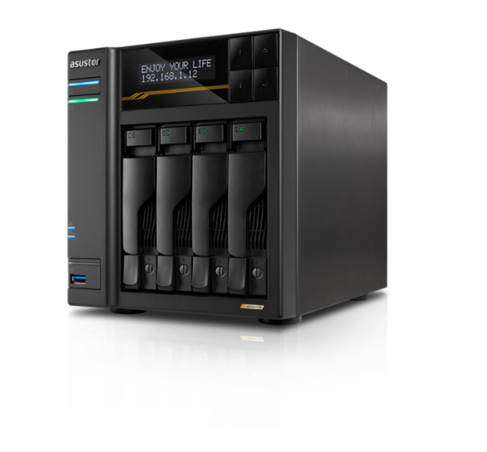 ASUSTOR Lockerstor 4 Gen3 AS6804T 4-Bay NAS Ryzen Embedded V3C14 Quad-Core 16GB DDR5 ECC 8TB HDD
