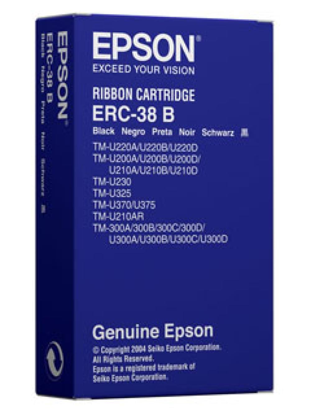 Epson ERC-38B Black Ribbon Cassette for TM-U210 / TM-U220 / TM-U230 Printers