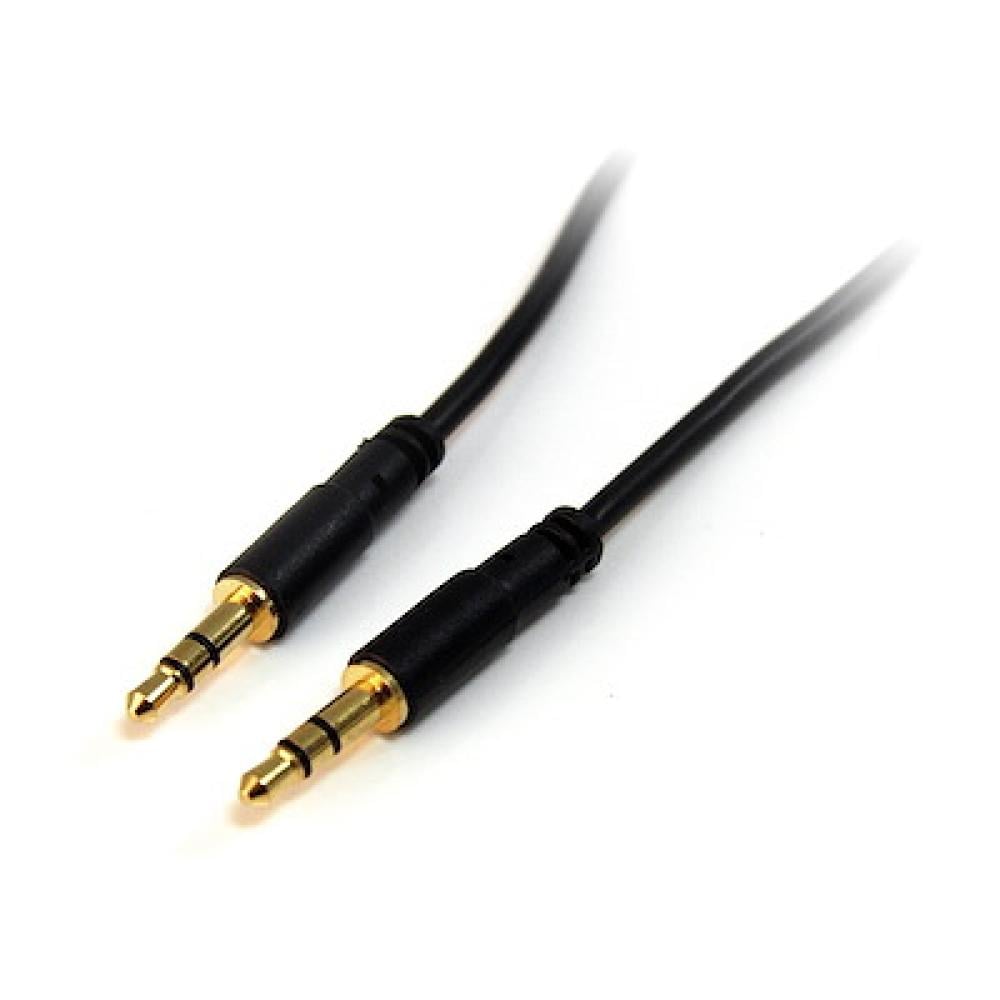 StarTech 1m Slim 3.5mm Stereo Audio Cable Male to Male Black