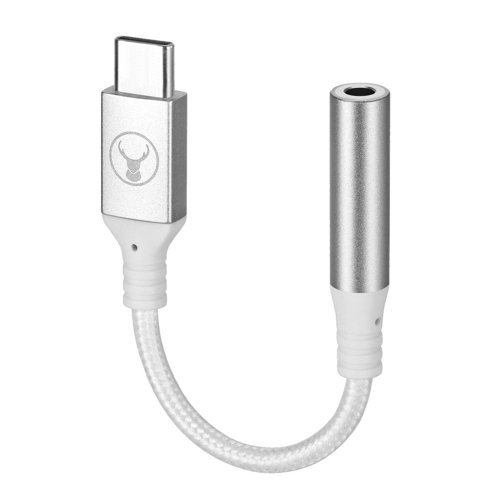 Bonelk USB-C to 3.5mm Long-Life Audio Adapter White