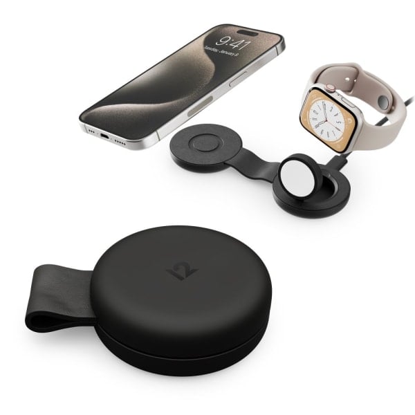 Twelve South ButterFly SE 2-in-1 Qi2 Wireless Travel Charger Black
