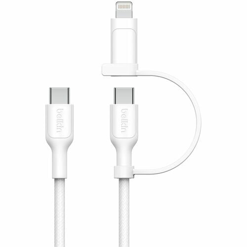 Belkin BoostCharge Pro 1.5m 2-in-1 USB-C + Lightning Cable White
