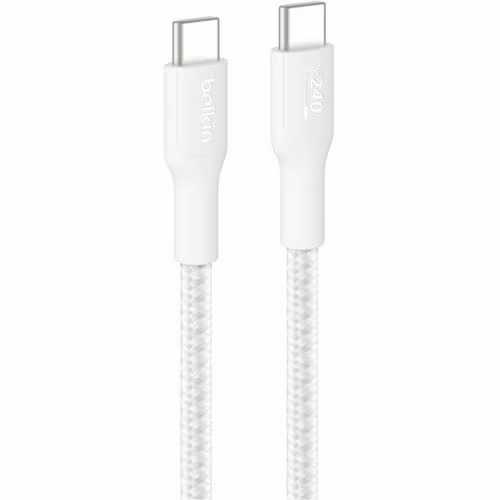 Belkin BoostCharge Pro Braided 1m USB-C to USB-C Cable White