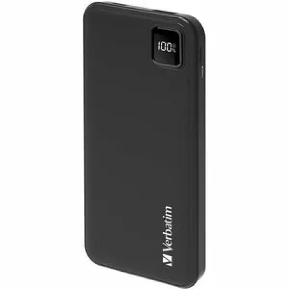 Verbatim 10000mAh PD 3.0 20W Power Bank with 2 Built-in Cables Black