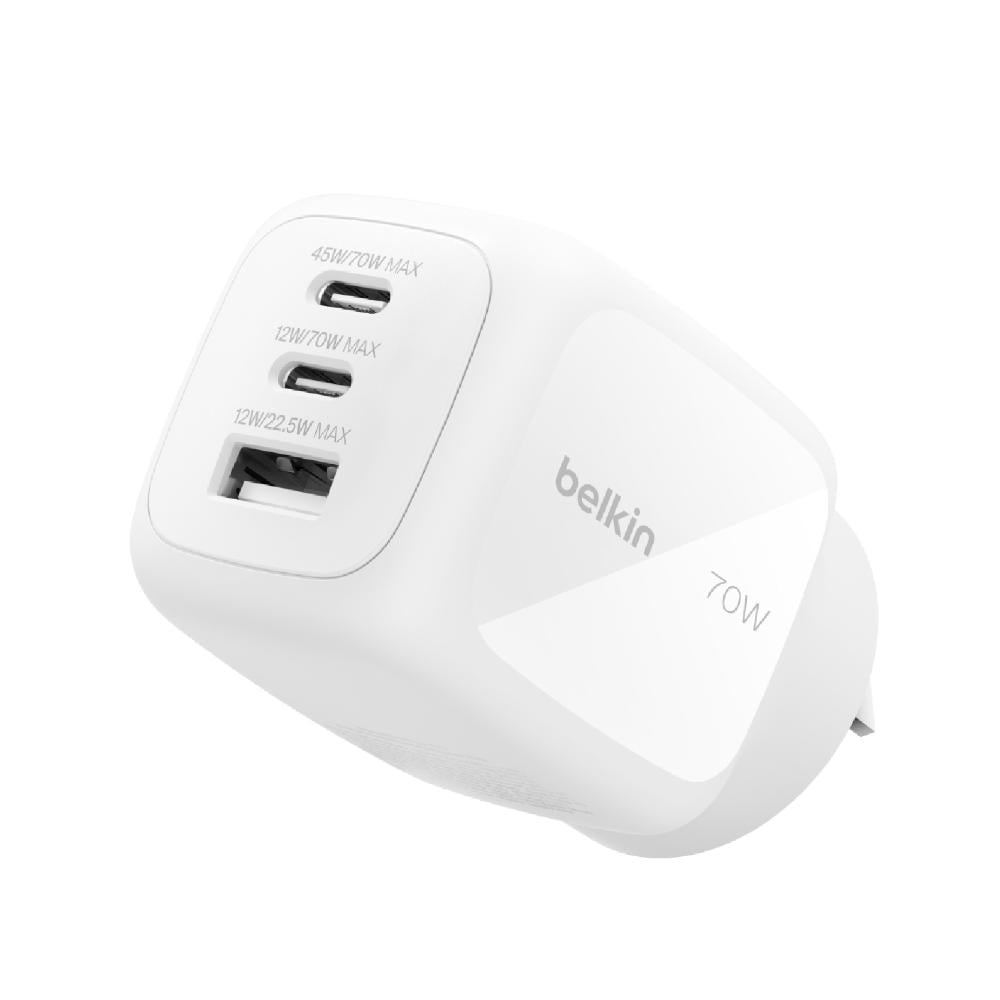 Belkin BoostCharge Pro 65W 3 Port GaN Wall Charger White