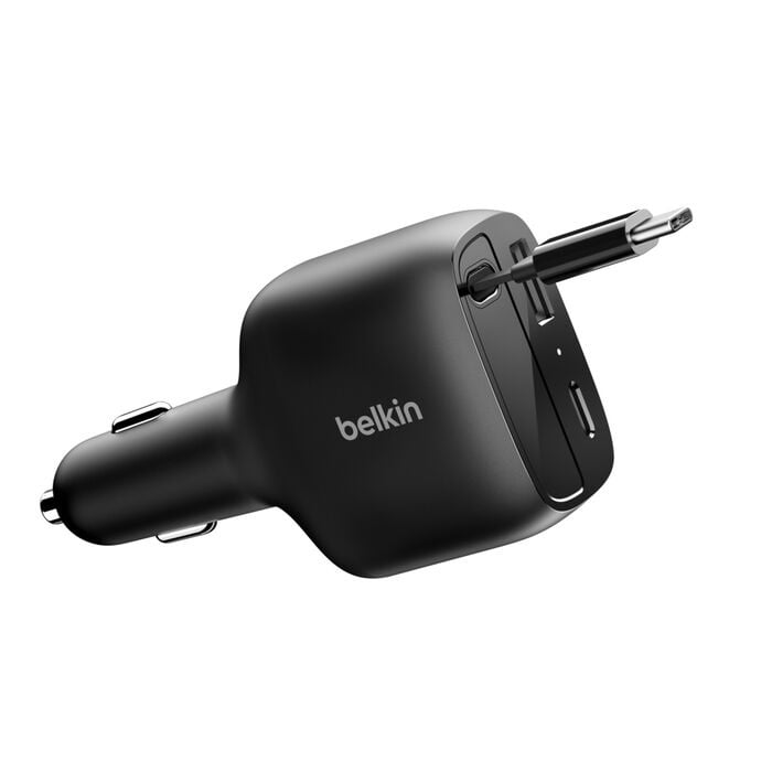 Belkin BoostCharge Retractable Car Charger 75W Black