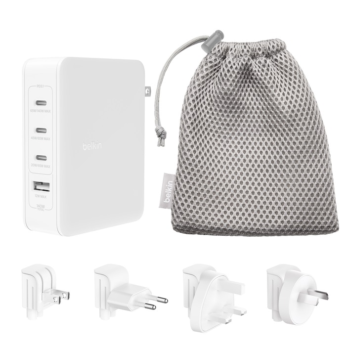 Belkin BoostCharge Pro 140W 4 Port GaN Wall Charger White