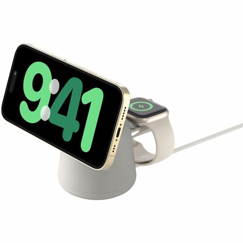 Belkin BoostCharge Pro 2 in 1 Wireless Charging Dock with Qi2 15W Sand