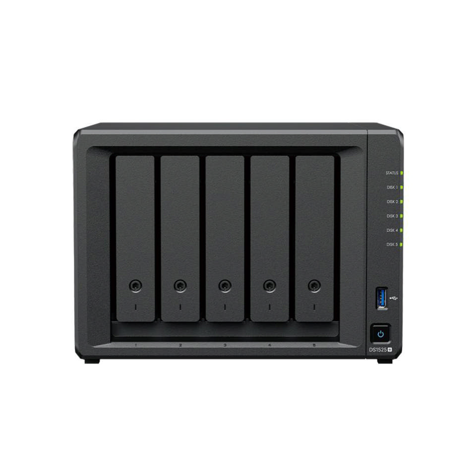 Synology DiskStation DS1525+ 5-Bay Diskless NAS AMD Quad-Core 8GB RAM