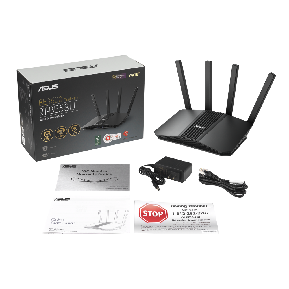 TUF Gaming BE3600 Dual Band WiFi 7 Gaming Router High-performance SoC (chip) Supports AiMesh for mesh WiFi