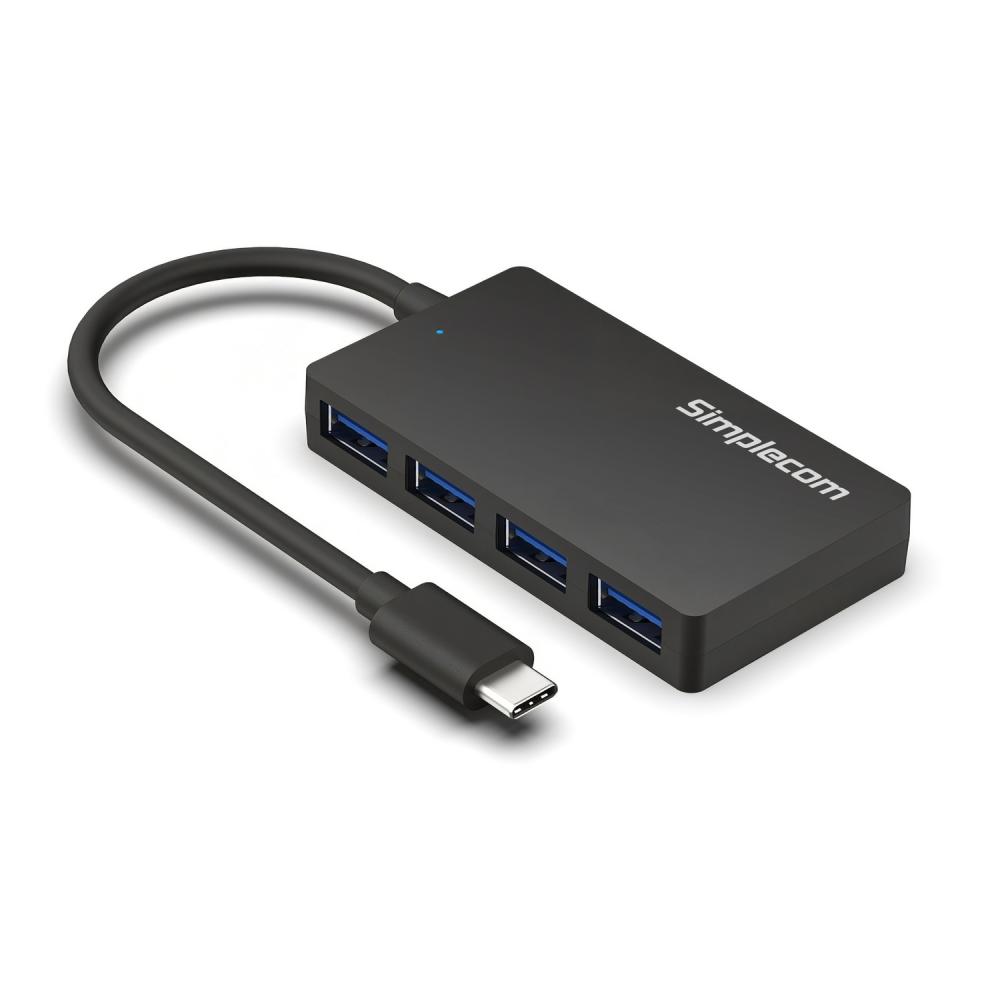 Simplecom SuperSpeed USBC to 4 Port USBA Hub USB 3.2 Gen1 High Speed Expansion Adapter