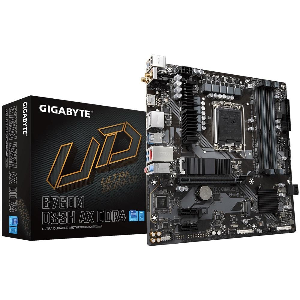 Gigabyte GA-B760M LGA 1700 Micro ATX Motherboard DDR4 PCIe 5.0 WiFi 6 Intel USB 3.2