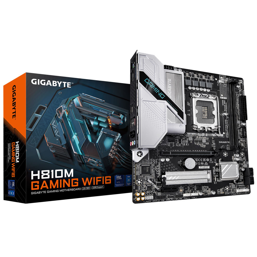 Gigabyte H810M Gaming WiFi6 LGA 1851 Micro ATX Motherboard DDR5 PCIe 5.0 Intel WiFi 6 USB 3.2