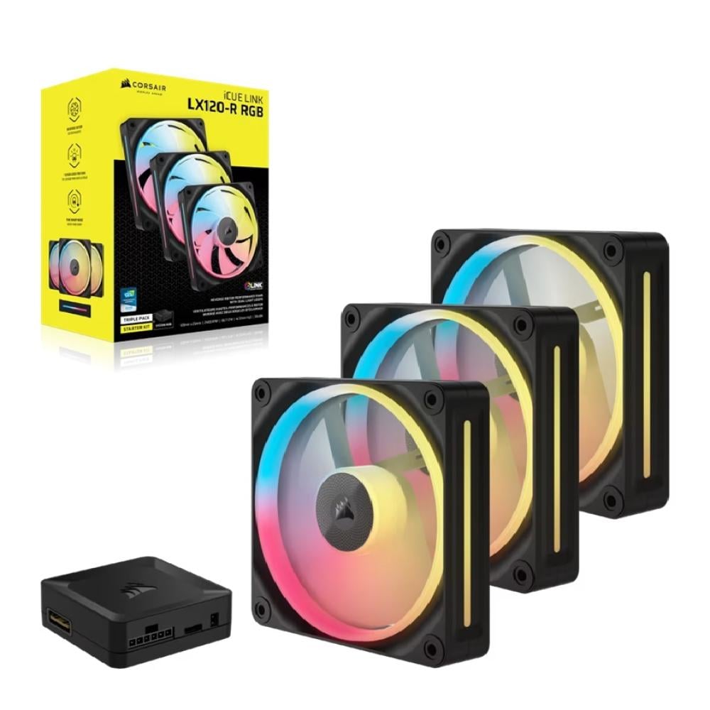 Corsair Icue Link LX120R RGB 120mm PWM Reverse Fans 3-Pk CO-9051050-WW