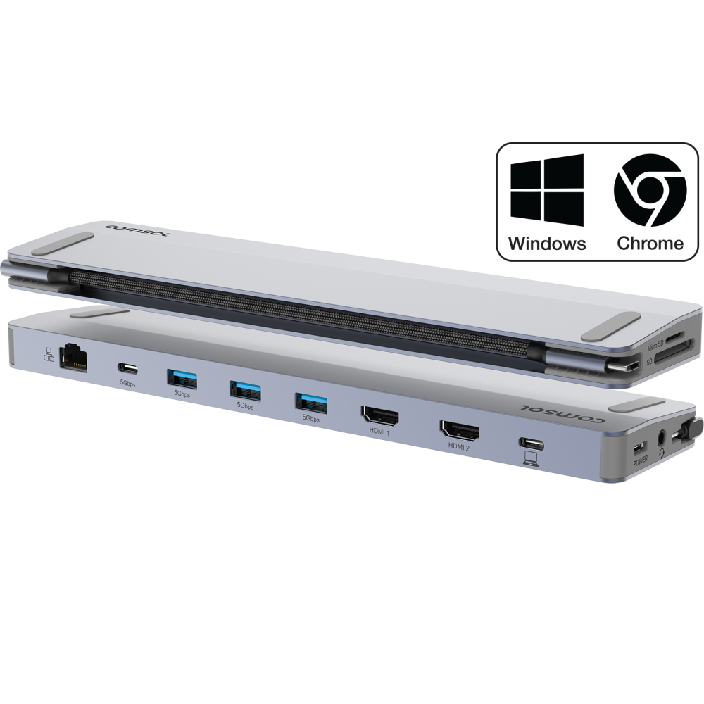Comsol Dual 4k Monitor USB-C 12 Port Docking Station CM24HDA