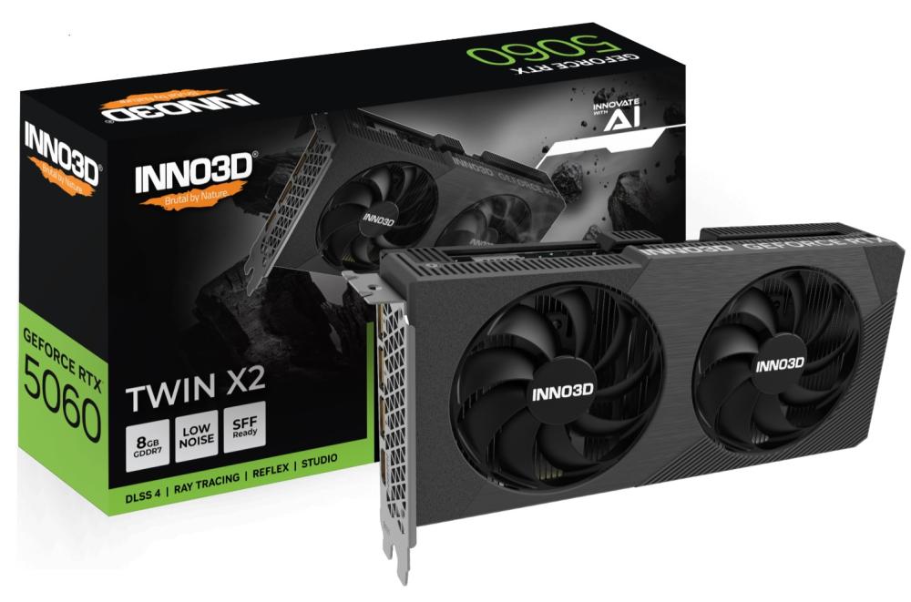 INNO3D nVidia GeForce RTX 5060 TWIN X2 8GB GDDR7 2497Mhz Graphics Card