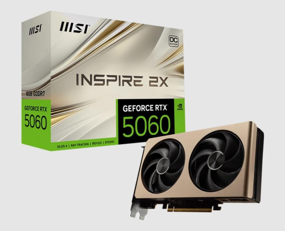 MSI GeForce RTX 5060 8GB Inspire 2X OC Graphics Card