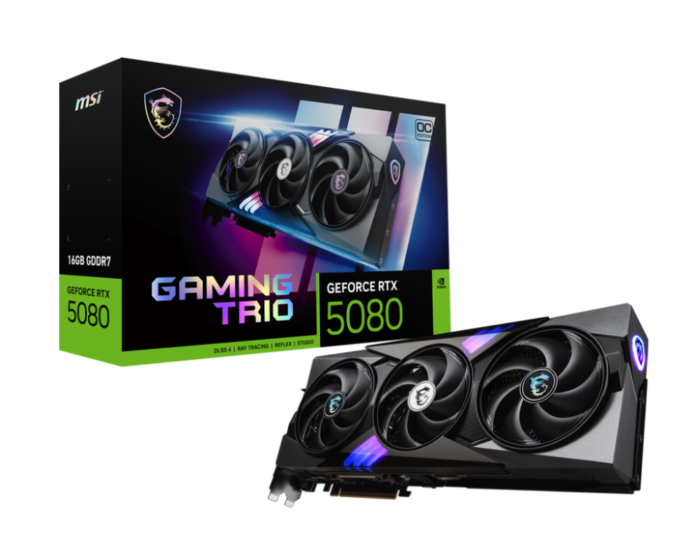 MSI GeForce RTX 5080 Gaming Trio OC 16GB GDDR7 Graphics Card