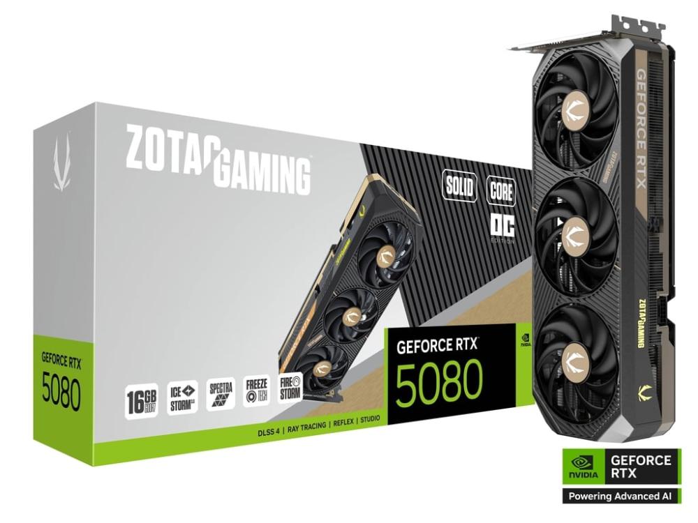 Zotac Gaming GeForce RTX 5080 Solid Core OC 16GB GDDR7 Graphics Card